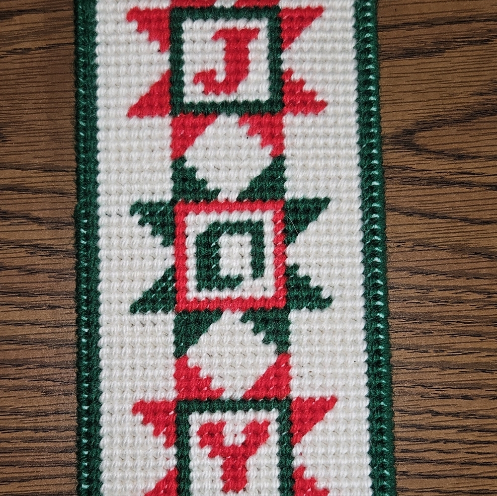New Handmade Vintage Plastic Canvas Christmas Door Hanger